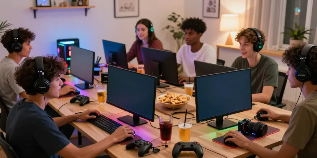 Players enjoying unsurtoto gaming experience with friends at home.
