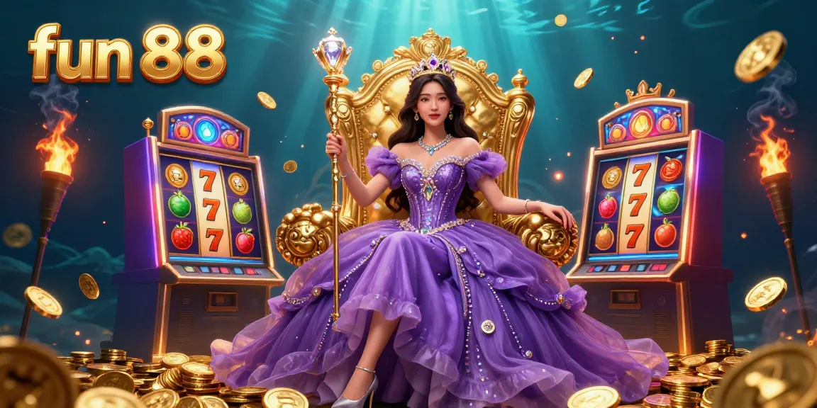 Engage with fun 88 at a vibrant casino scene featuring a princess and colorful slot machines.