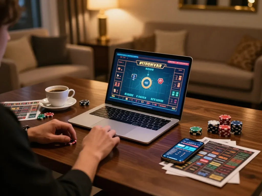 Engaging with LGOGOAL's live dealer games on a sophisticated gaming setup.