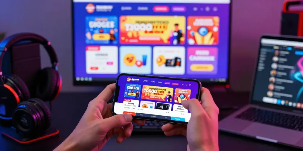 Pengguna CIREBONTOTO bermain togel online dengan tampilan antarmuka yang menarik dan aksesori permainan modern.