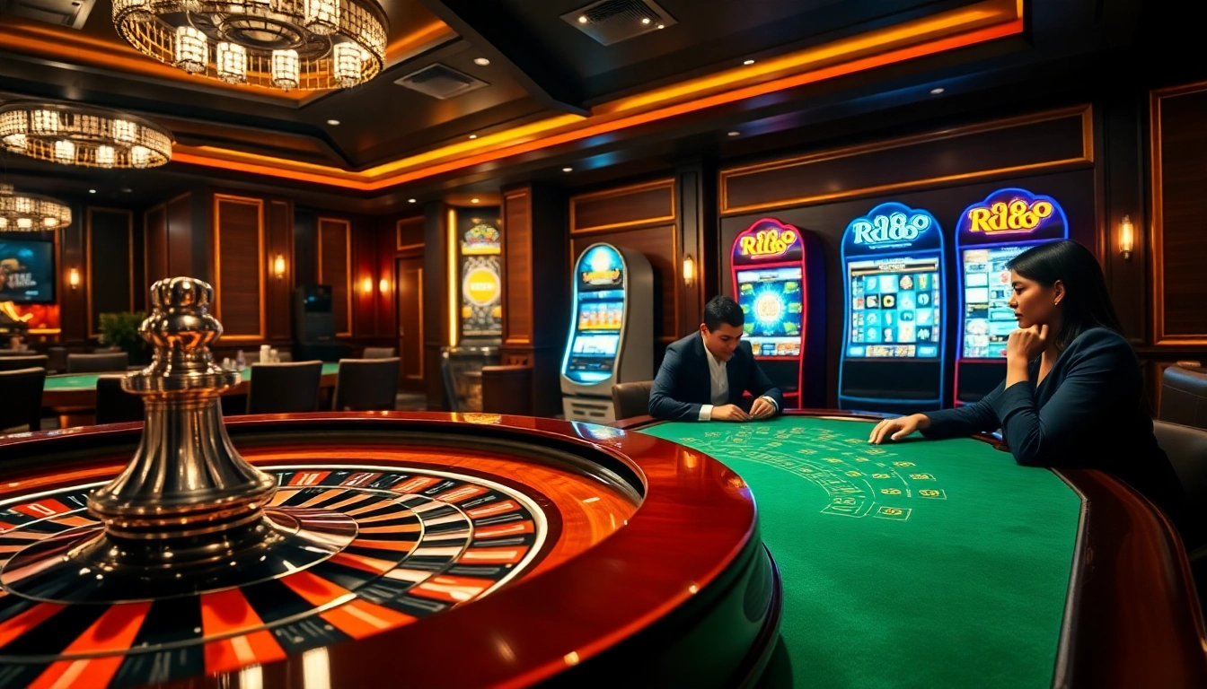 Exciting RR88 com casino experience with roulette, poker, and slot machines.