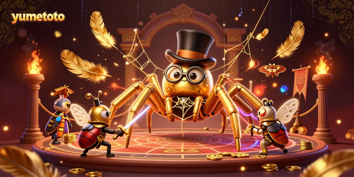 Engage with yumetoto gameplay through thrilling scenarios with a golden tarantula and beetle knight